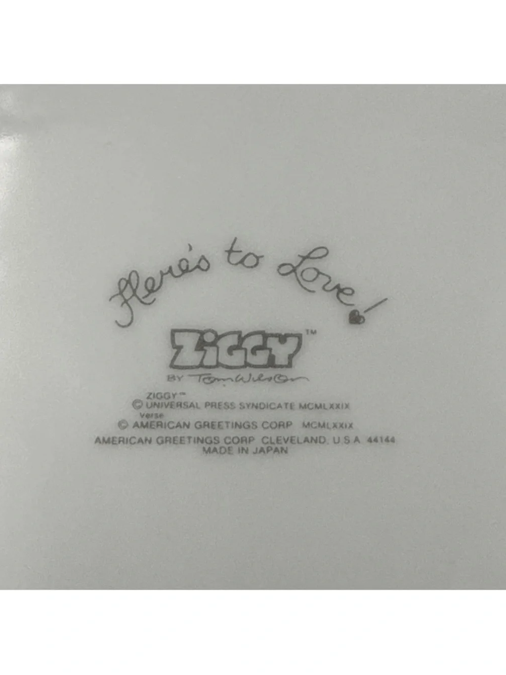 Happy Valentines Day Here's To Love Ziggy by Tom Wilson Porcelain Plate 1979